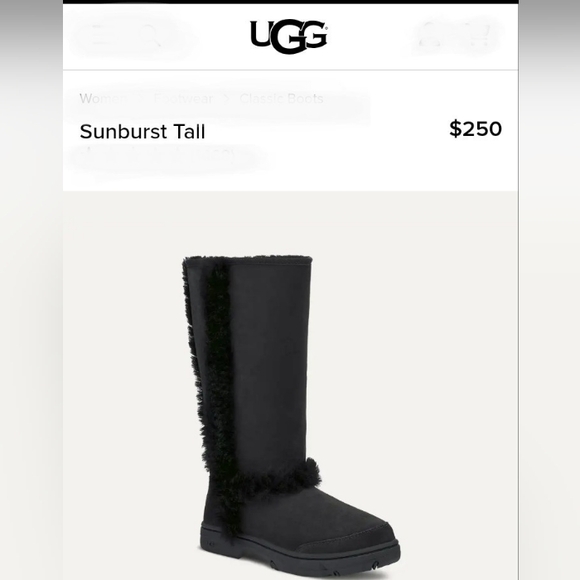 UGG Shoes - Ugg Sunburst tall boots- black suede  w/ sheepskin trim  8
